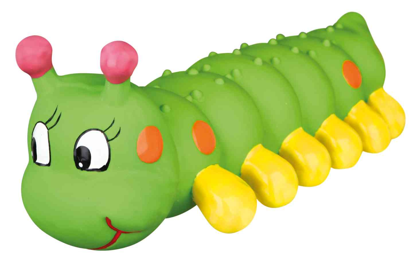 Robustes Kauspielzeug grün 35330 – Lange 26 cm Trixie Latexraupe mit weicher Polyestervlies-Füllung und integrierter Stimme