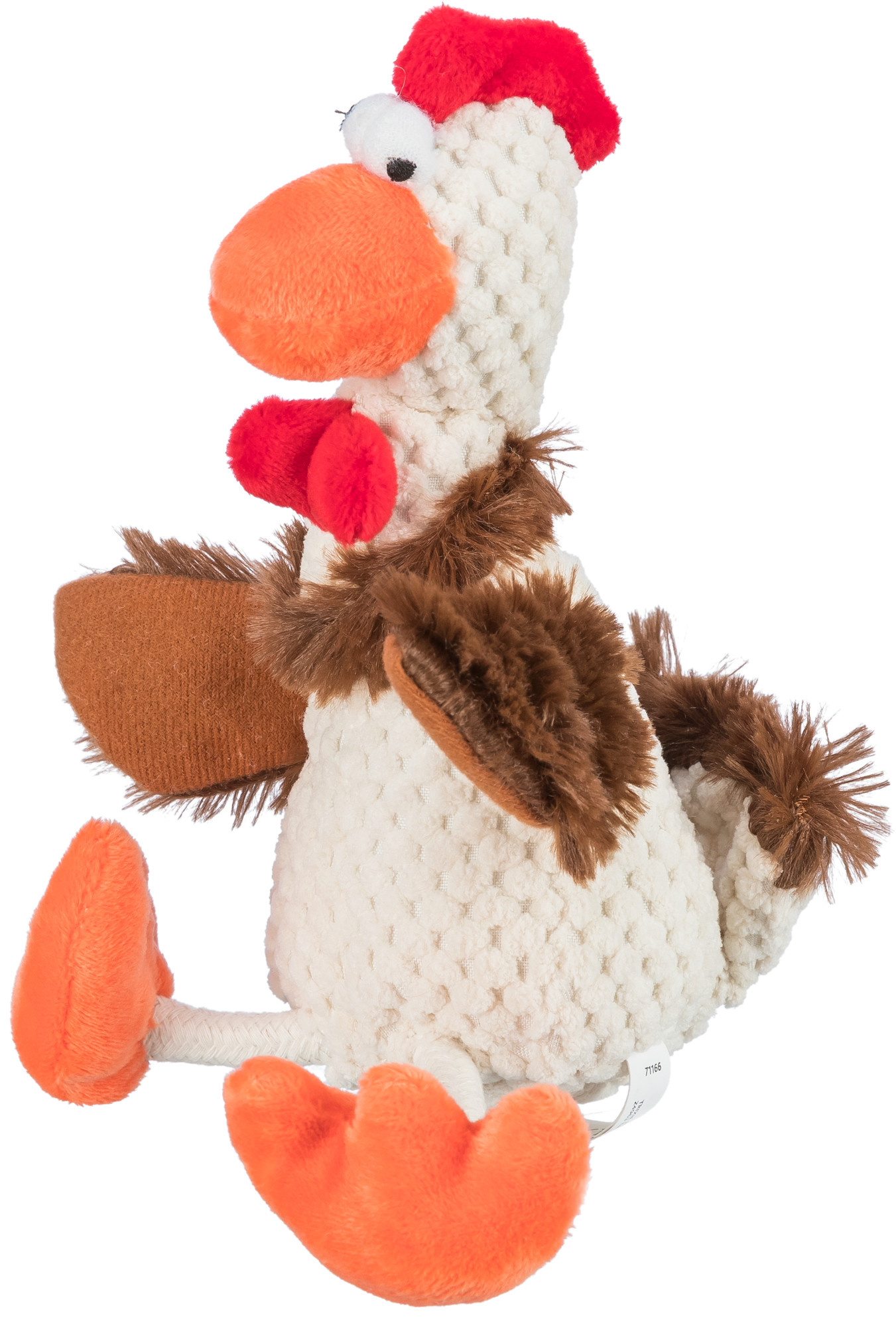 Weiches Hundespielzeug Stoff 35940 – 22 cm großer, kuscheliger Trixie Plüsch-Hahn mit integrierter Stimme