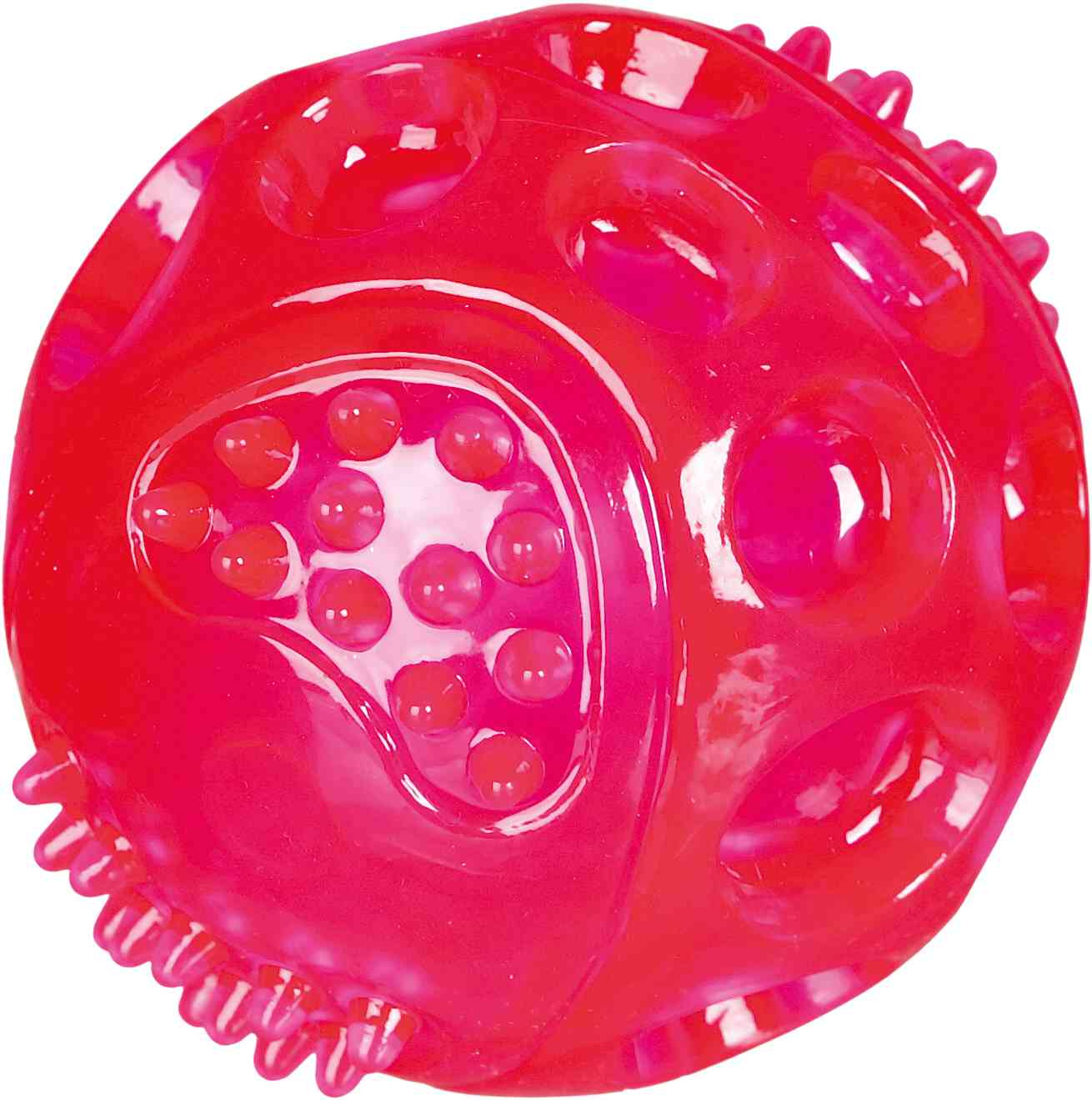 Blinkender Hundeball schwimmfähig 33643 – ø 7,5 cm TPR-Leuchtball mit erschütterungsaktiver LED-Beleuchtung
