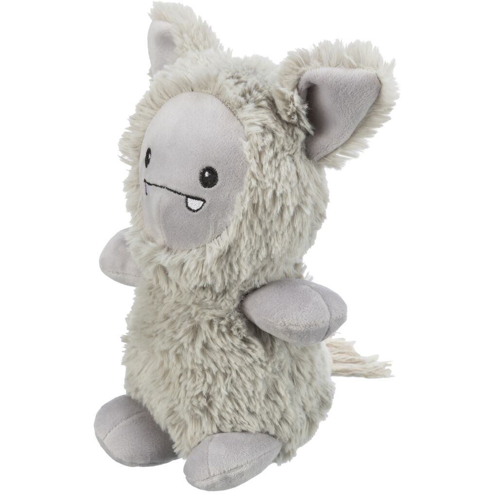 Robustes Kauseil Hund 34724 – 32 cm große Plüsch-Monster-Figur mit integrierten Baumwoll-Zerrseilen und Squeaker