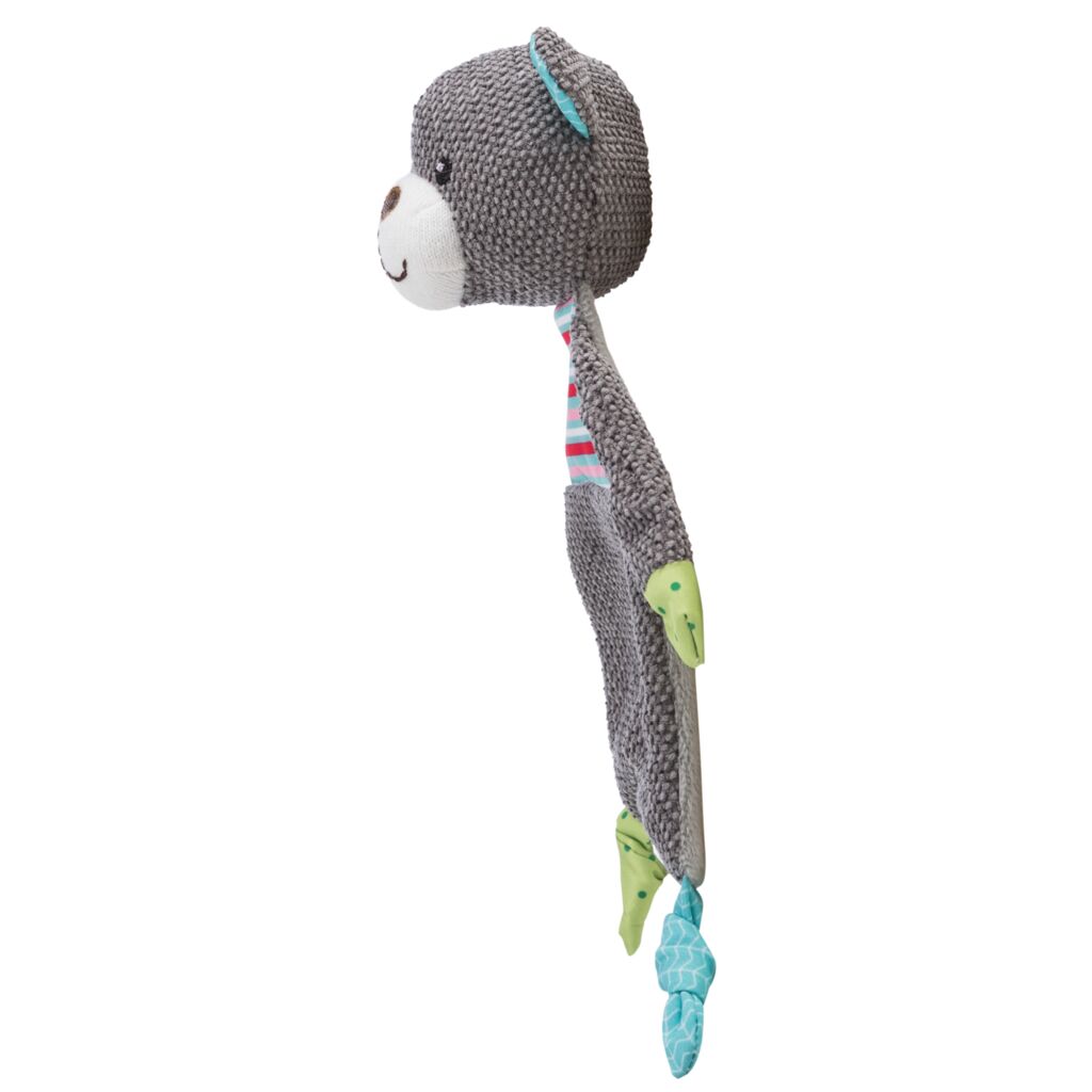 Ein Welpen Plüschbär und Trixie Junior Bär Hundespielzeug mit Raschelfolie