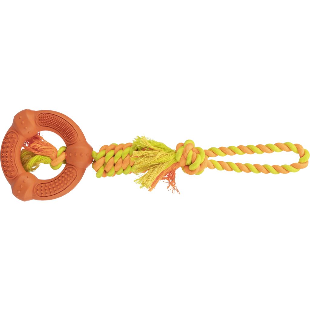 Trixie Ring Tau 33191 – Kauseil zur Zahnpflege aus robustem Naturgummi und Baumwolle