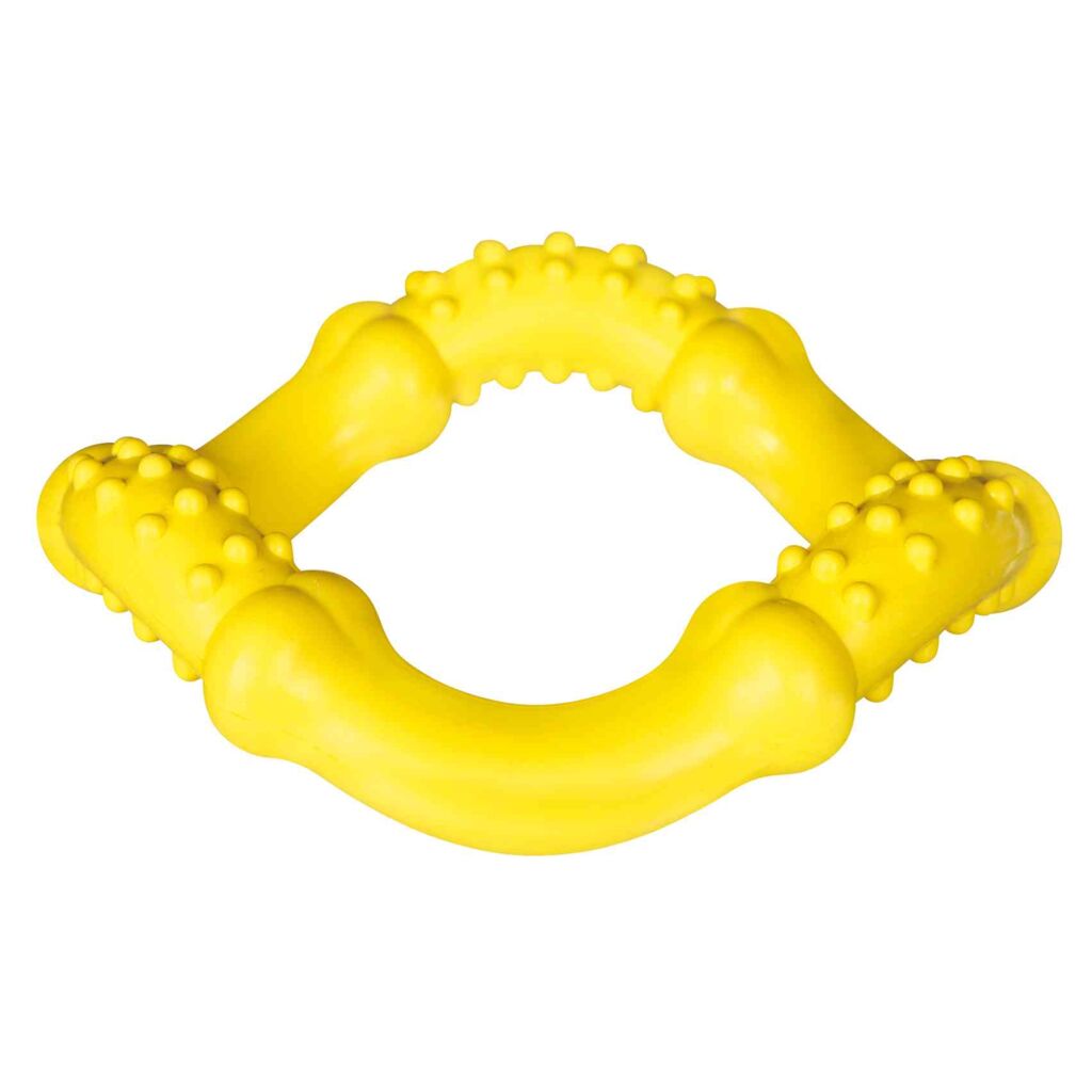 Trixie Ring Naturgummi 3360 – Gewellter Spielring Hund mit ergonomischer Profilstruktur