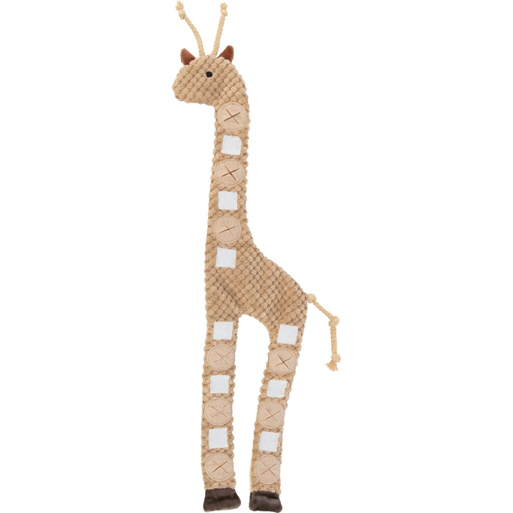 Trixie Snack Giraffe 33418 – Geräuschloses Intelligenzspielzeug Hund aus weichem Plüsch zum Ausrollen
