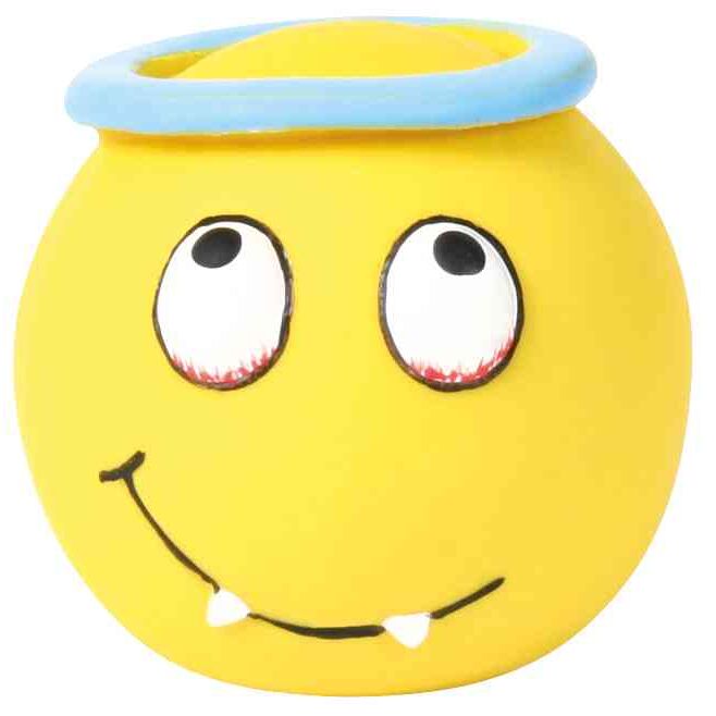 Weicher Hundeball klein 35266 – Handlicher ø 6 cm großer Trixie Smiley-Naturlatexball mit formstabiler Polyestervlies-Füllung