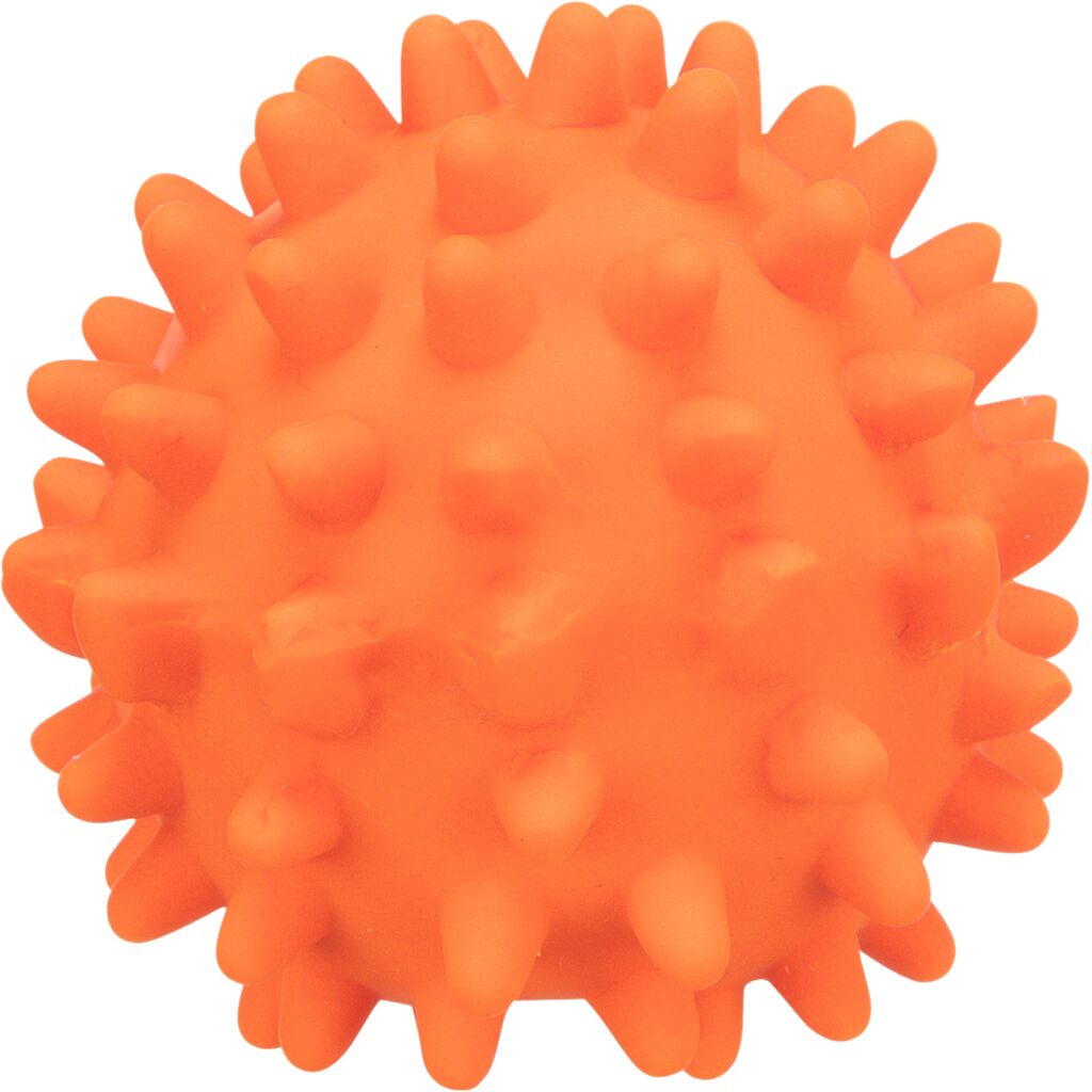 Noppenball für Hunde 35431 – Handlicher ø 6 cm großer Trixie Naturlatex-Igelball mit zahnschonender Struktur und Quietscher