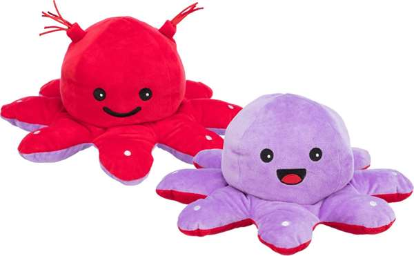 Trixie Hundespielzeug Wende-Oktopus 35929 – Großes wendbares Kuscheltier und XXL Stoffspielzeug