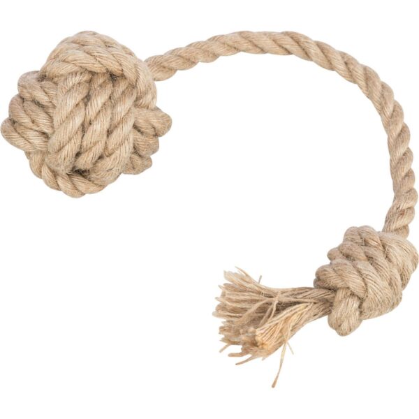 Trixie Hundespielzeug Spieltau mit Ball Hanf/Baumwolle ø 5 cm / 33 cm 34864 – Bild 2