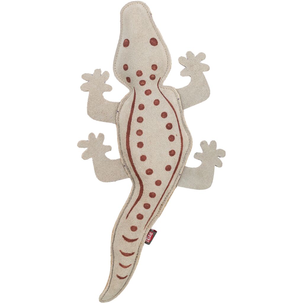 Trixie 35992 Salamander – Zahnfreundliches und reißfestes Leder Hundespielzeug ohne Quietscher