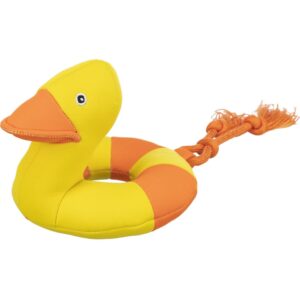 trixie hundespielzeug ente 33453 – Schwimmfähiges Hundespielzeug Stoff mit praktischer Wurfkordel