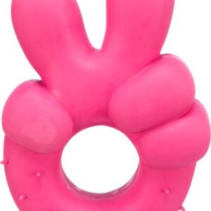 Trixie Hundespielzeug Peace Handzeichen 35519 – Witziges Kauspielzeug aus Latex mit Quietscher