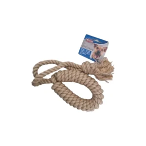 Trixie Hundespielzeug Spieltau mit Ring 34887 – Robustes Kauseil XL aus Hanf und Baumwolle