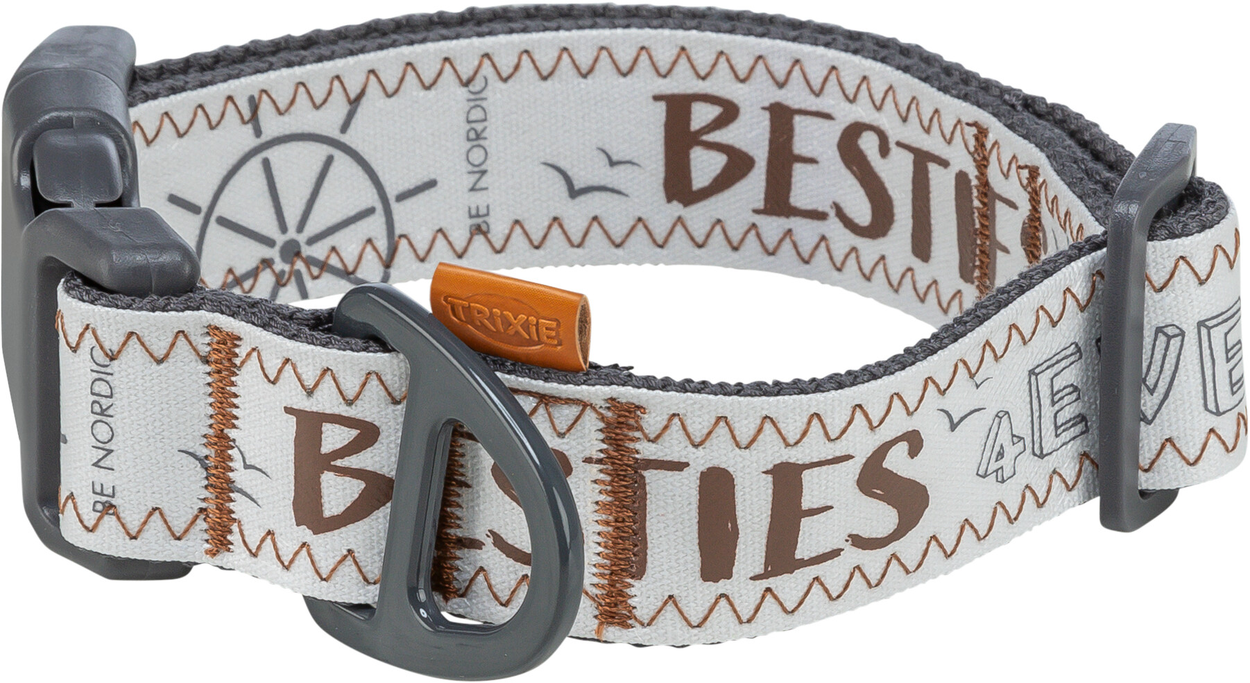 Trixie Hundehalsband BE NORDIC Halsband extra breit Gurtband 1748001 - 1748201 / Grau – Bild 2